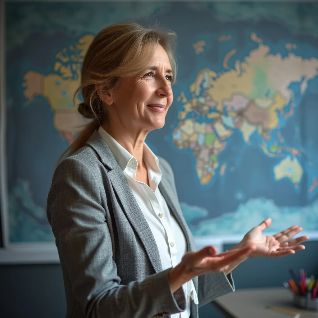 Female foreign instructor, global investment mentor